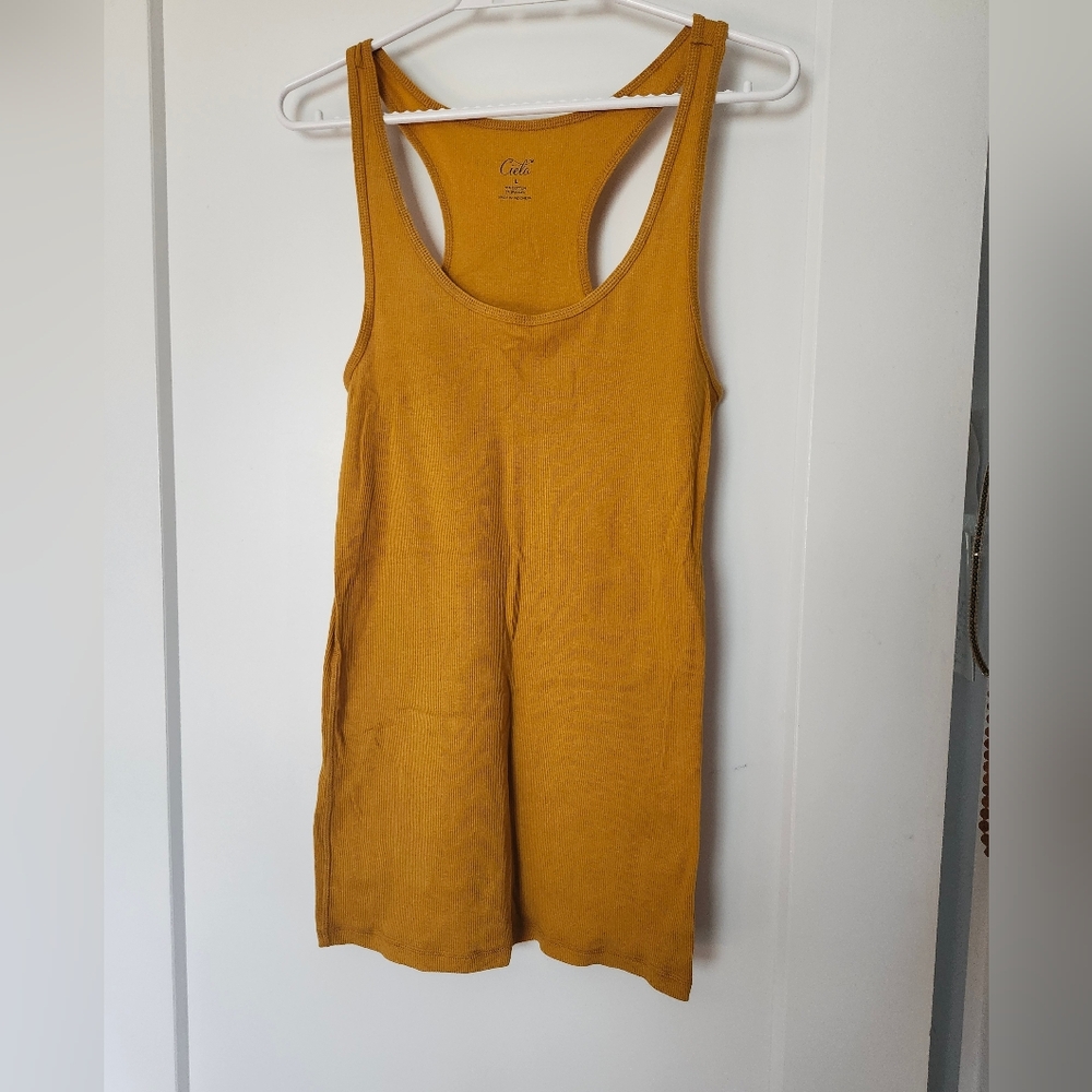 *Bundle 3/$20!* Ribbes Mustard Tank Top